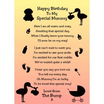 from The Bump Poem Verse 'to My Special Mummy' Baby Peach Birthday Card
