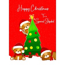 Christmas Card For Stepdad (Red Christmas Tree)