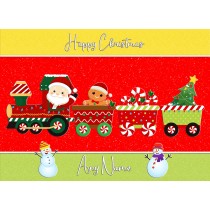 Personalised Christmas Card (Red Train)