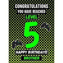 Brother 5th Birthday Card (Level Up Gamer)