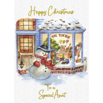 Christmas Card For Aunt (White Snowman)