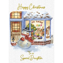 Christmas Card For Daughter (White Snowman)