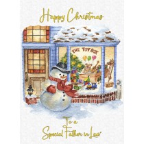 Christmas Card For Father in Law (White Snowman)