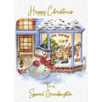 Christmas Card For Granddaughter (White Snowman)