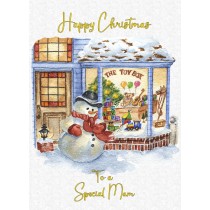 Christmas Card For Mam (White Snowman)
