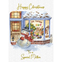 Christmas Card For Mother (White Snowman)