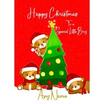 Personalised Christmas Card (Red Tree)