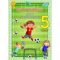 Kids 5th Birthday Football Card for Great Granddaughter