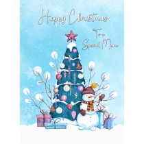 Christmas Card For Mam (Blue Christmas Tree)