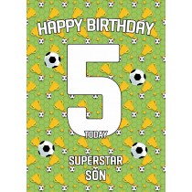 5th Birthday Football Card for Son
