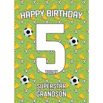 5th Birthday Football Card for Grandson