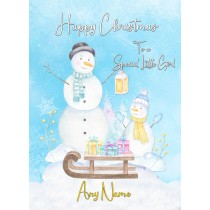 Personalised Christmas Card (Blue Snowman)