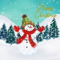 Happy Christmas Square Card (Green)