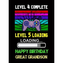 Great Grandson 5th Birthday Card (Gamer, Design 2)
