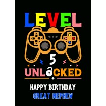 Great Nephew 5th Birthday Card (Gamer, Design 4)
