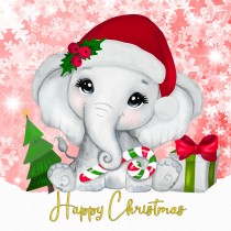Happy Christmas Square Card (Elephant)