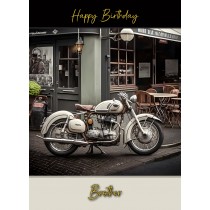 Classic Vintage Motorbike Birthday Card for Brother