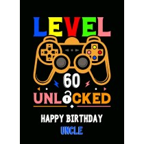 Uncle 60th Birthday Card (Gamer, Design 4)