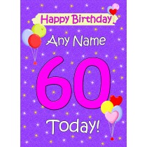 Personalised 60th Birthday Card (Lilac)