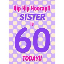 Sister 60th Birthday Card (Purple Spots)