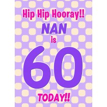 Nan 60th Birthday Card (Purple Spots)