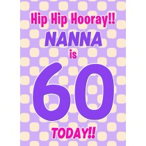 Nanna 60th Birthday Card (Purple Spots)
