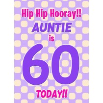 Auntie 60th Birthday Card (Purple Spots)