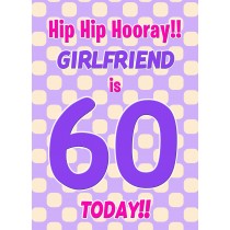 Girlfriend 60th Birthday Card (Purple Spots)