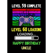 Uncle 60th Birthday Card (Gamer, Design 2)