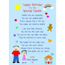 Personalised 'from The Kids' Poem Verse Birthday Card (Special Daddy, from Daughter)