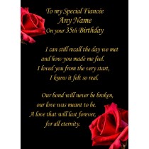 Personalised Birthday Verse Poem Card (Special Fiancee, Any Age)