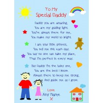 Personalised 'from The Kids' Poem Verse Greeting Card (Special Daddy, from Daughter)