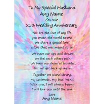 Personalised Romantic Wedding Anniversary Card (Special Husband, Any Year)