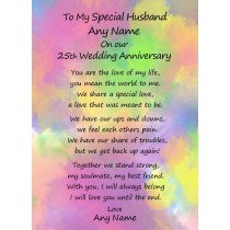 Personalised Romantic Wedding Anniversary Card (Special Husband, Any Year)