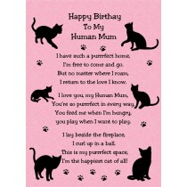 from The Cat Verse Poem Birthday Card (Pink, Human Mum)