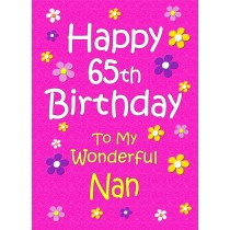 Nan 65th Birthday Card (Pink)