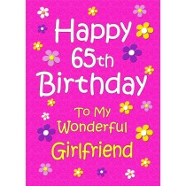 Girlfriend 65th Birthday Card (Pink)