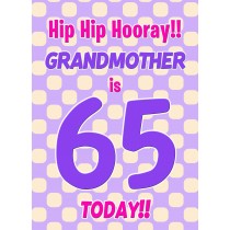 Grandmother 65th Birthday Card (Purple Spots)