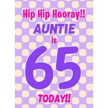 Auntie 65th Birthday Card (Purple Spots)