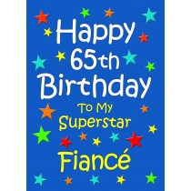 Fiance 65th Birthday Card (Blue)