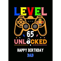 Dad 65th Birthday Card (Gamer, Design 4)