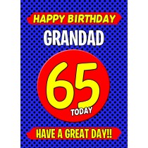 Grandad 65th Birthday Card (Blue)