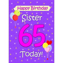Sister 65th Birthday Card (Lilac)