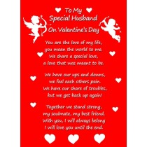 Valentines Day 'Special Husband' Verse Poem Greeting Card