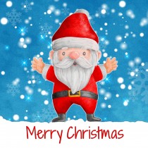 Happy Christmas Square Card (Santa Blue)