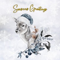 Happy Christmas Square Card (Deer)