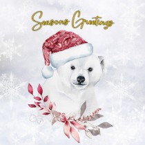 Happy Christmas Square Card (Polar Bear)