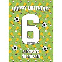6th Birthday Football Card for Grandson