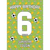 6th Birthday Football Card for Cousin