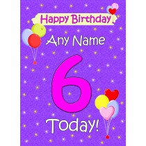 Personalised 6th Birthday Card (Lilac)
